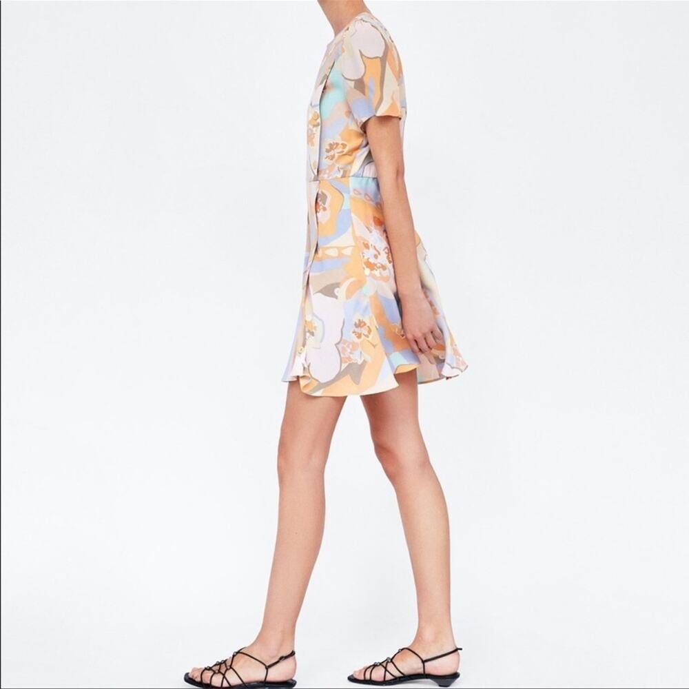 ZARA GORGEOUS MUTED PASTELS DRESS SIZE S